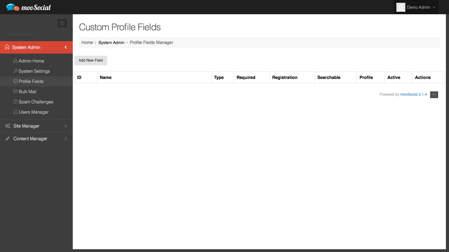 Profile Fields